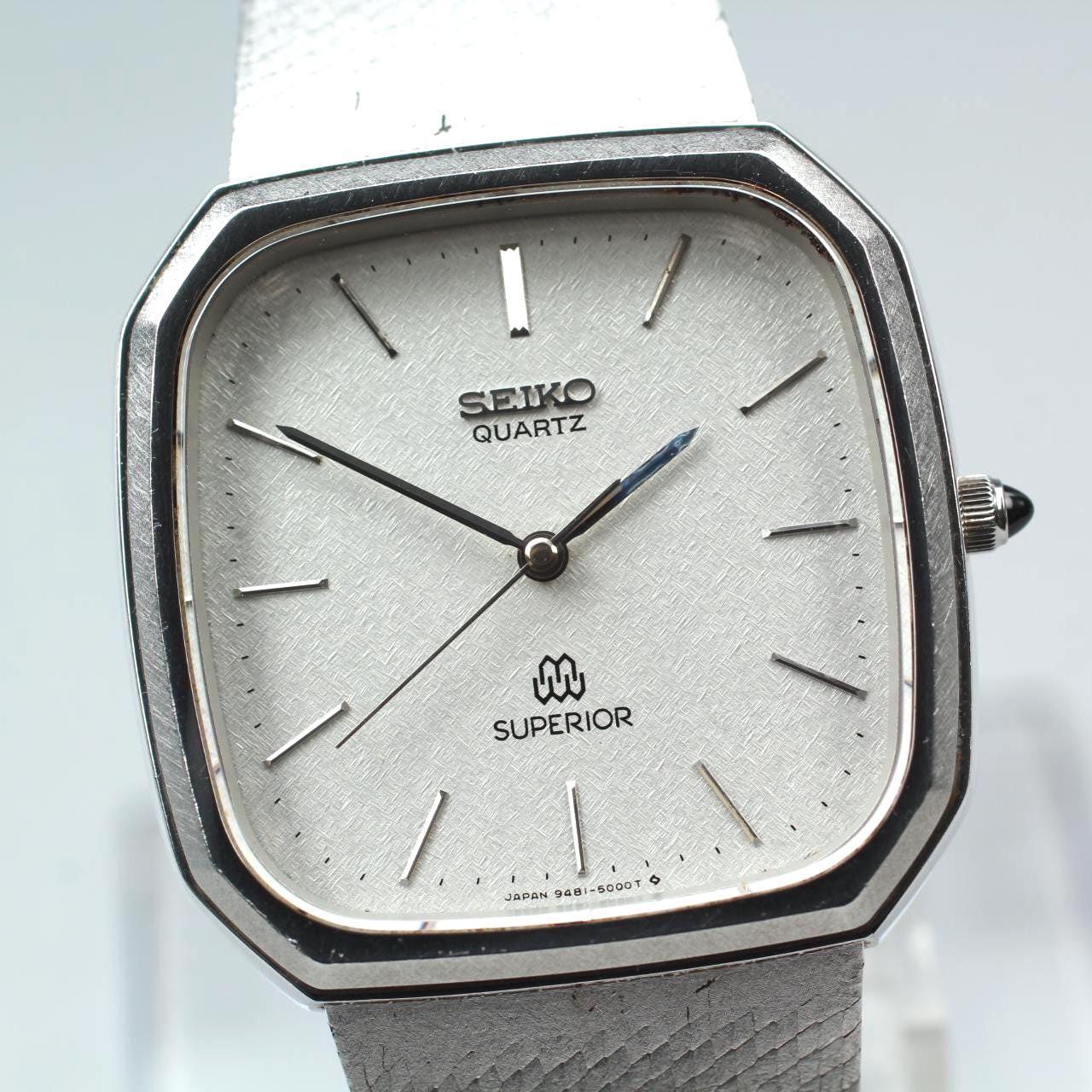 SEIKO SUPERIOR 9481-5000 ツインクォーツ メンズ SEIKO Superior Twin 9481-5000 Silver Dial 32mm Men's Quartz Watch