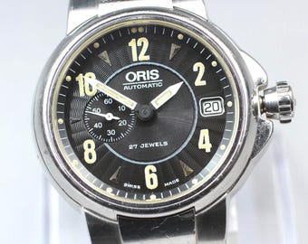 Oris Small Second 7496 Black Dial 40mm Automatic Men's Watch Japan [Near Mint]