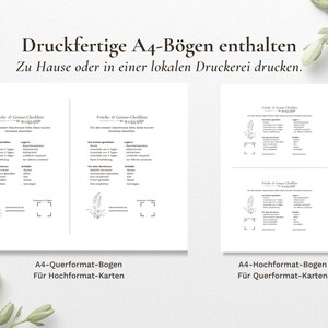 Pode incluir: Duas folhas A4 brancas com texto e uma ilustra&ccedil;&atilde;o floral, uma em orienta&ccedil;&atilde;o paisagem e outra em retrato. O texto inclui a frase "Folhas A4 imprim&iacute;veis inclu&iacute;das" e instru&ccedil;&otilde;es de impress&atilde;o.