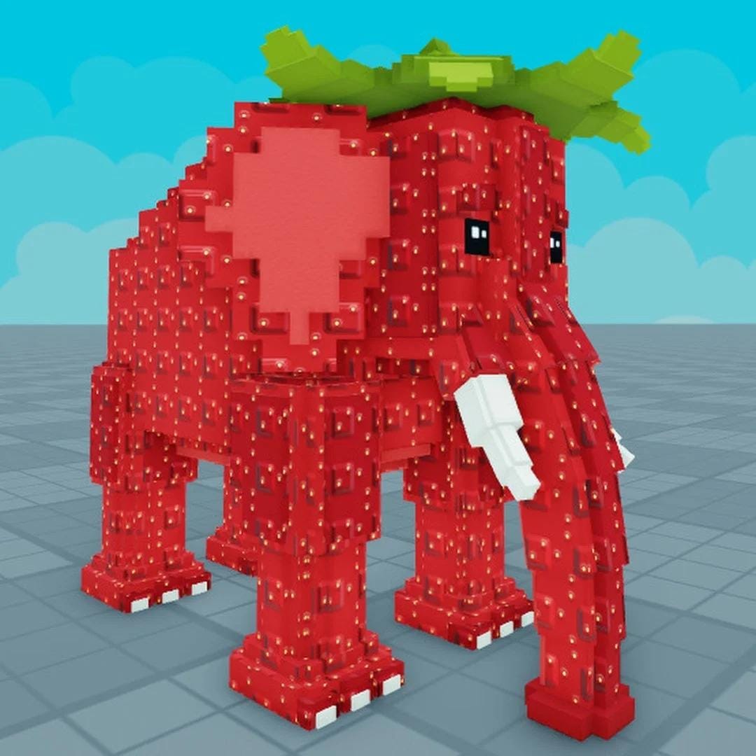 Strawberry Elephant stehlen eine Hirnrotte - Etsy.de