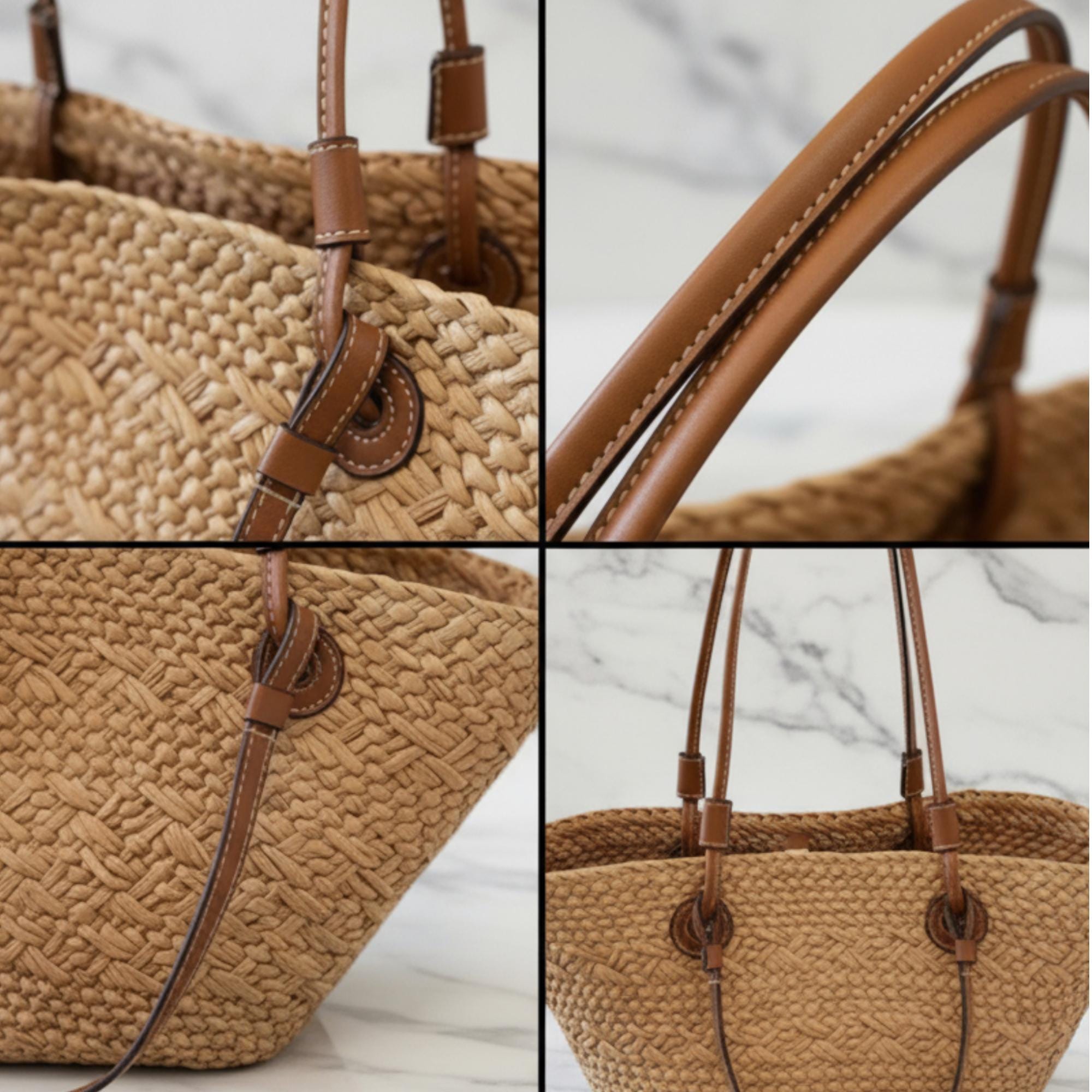 Handcrafted Woven Straw Shoulder Bag | Large Capacity Beach Tote for ...