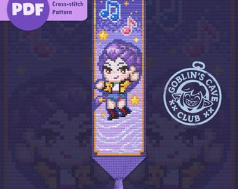 K-Pop Demon Hunters Cross Stitch Bookmark Pattern. Rumi PDF Pattern.