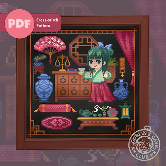 Anime Cross Stitch Pattern. The Apothecary Diaries. Maomao Embroidery. PDF design