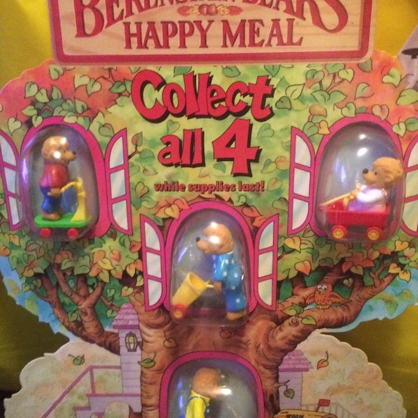 McDonald's 1987 Berenstain Bears Happy Meal Toys, Complete Set of 4 Loose