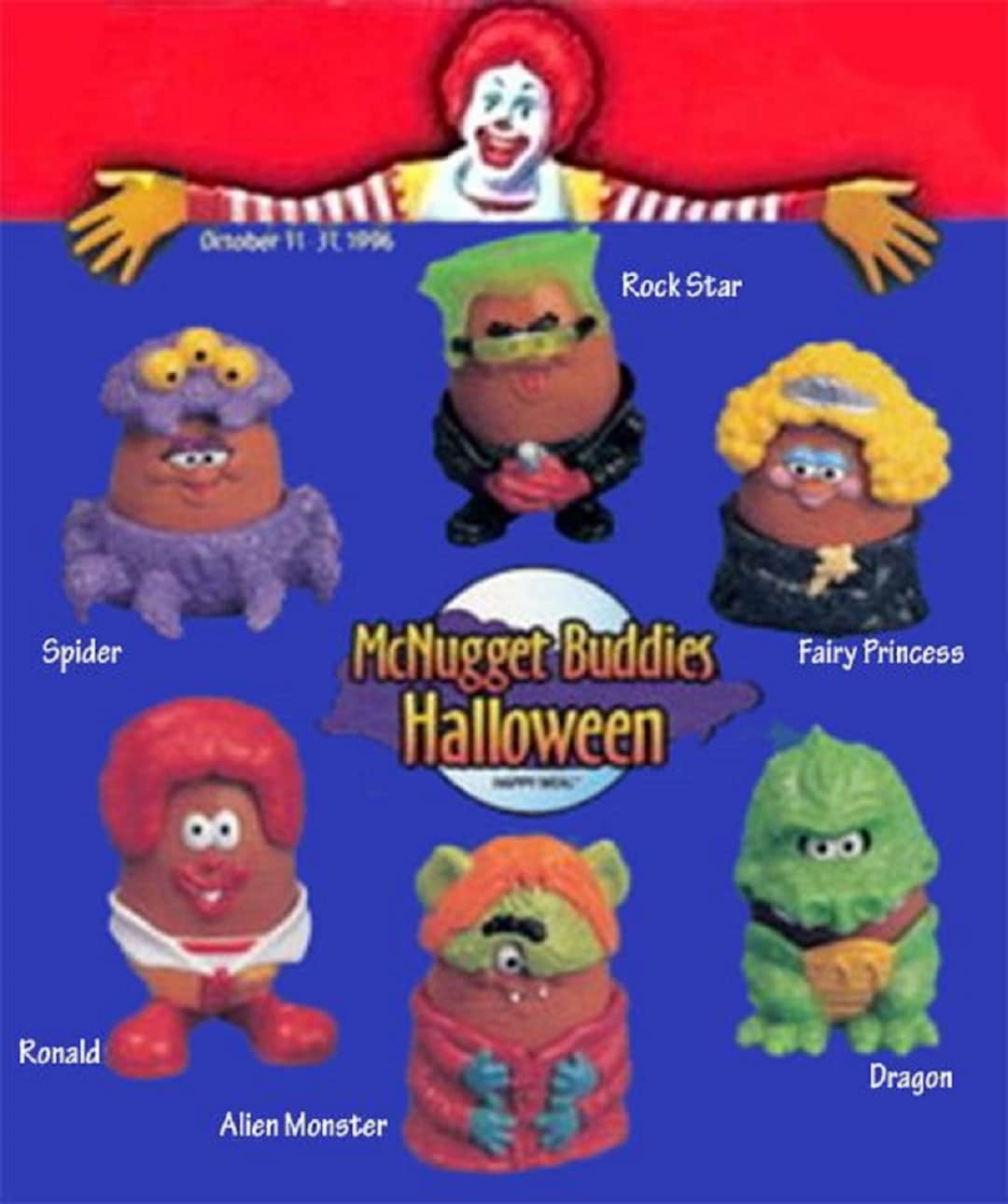 Mcdonald's Halloween Mcnugget Buddies 1996 DRAGON Happy Etsy