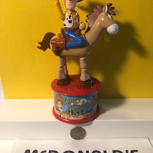 Disney Pixar 1999 Toy Story 2 Woody’s Roundup Candy Dispenser McDonald’s Toy 8”B30