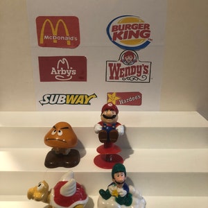 Super Mario Nintendo McDonalds Happy Meal Toys Set 4 Lot Vtg 1989
