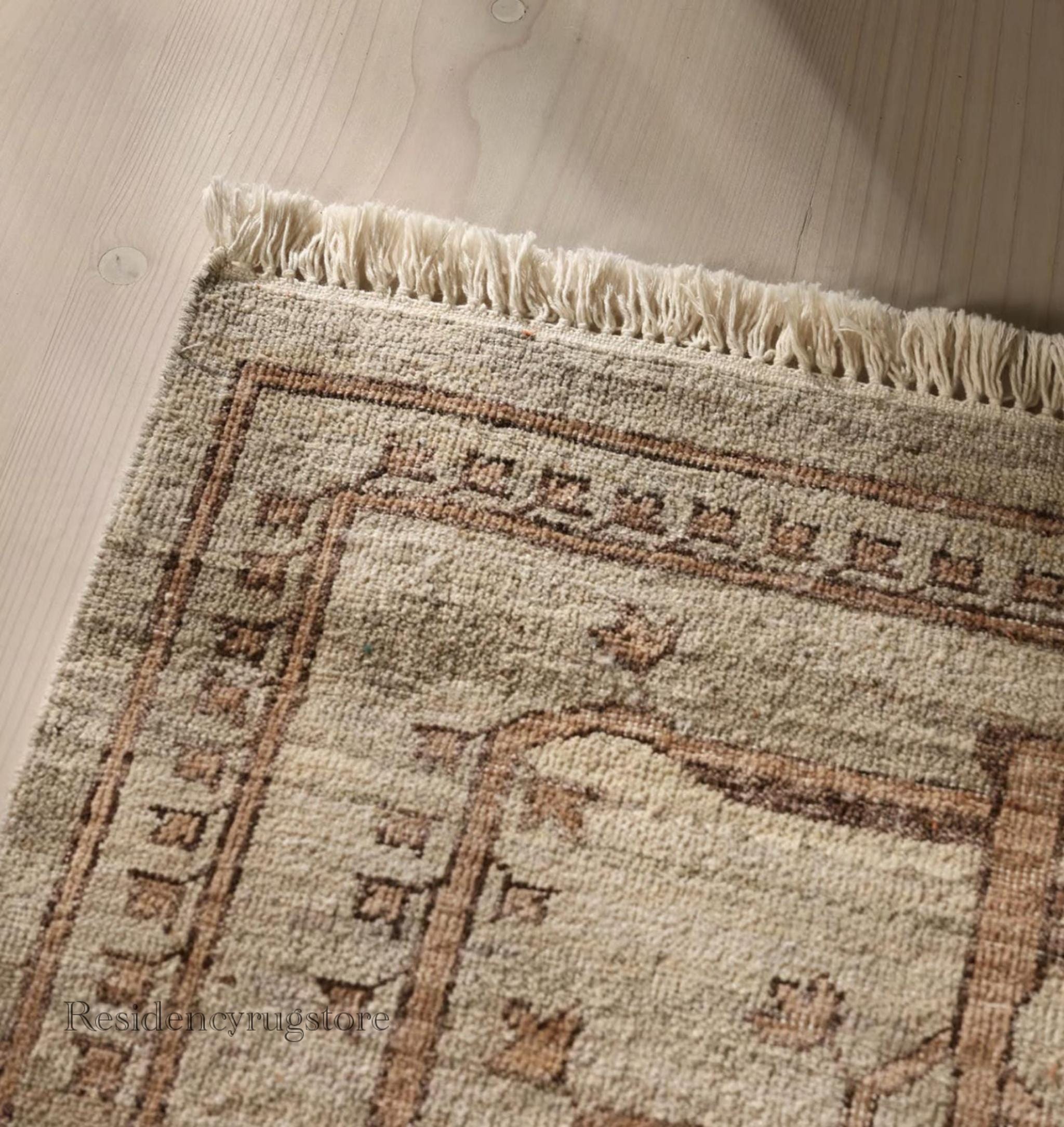 Hand Knotted Wool Area Rug: Tree of Life Beige Brown Oriental Design - Etsy