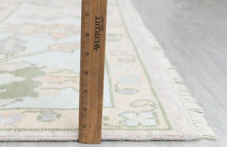 Ruler Rug Hand-knotted Wool Oushak Rug, Turkish Inspired, Pink Blue - Etsy