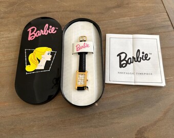 Montre Barbie Mattel 2001 à Quartz - Cadran Pivotant - Boîte D'origine - Rose