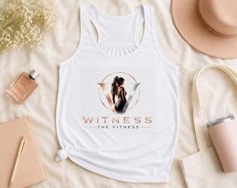 Witness the Fitness Tank Top Women | Ribbed Gym Vest Slogan Shirt | Motivational Workout Tank | Front Back Print Fitness Gift for Her | Yoga