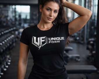 Camiseta de gimnasio para mujer, camiseta de entrenamiento motivacional Unique Form