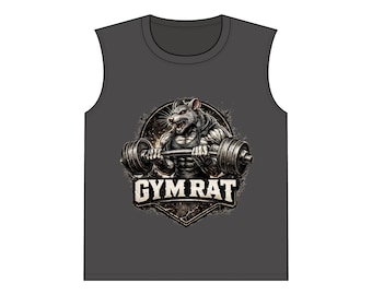 Gym Rat Skull Tank Top | Mens Bodybuilding Weightlifting Vest | Funny Gym Gift for Him | Muscle Workout Shirt | Plus Size S to 4XL | Casual