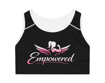Custom All Over Print Sports Bra Women | Compression Workout Bra | Gym Fitness Bra | Yoga Bra Gift for Her | Personalized AOP Activewear