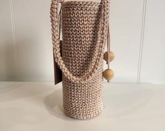 Handmade Crochet Wine Bottle Tote – Reusable Cotton Gift Bag, Made in Australia