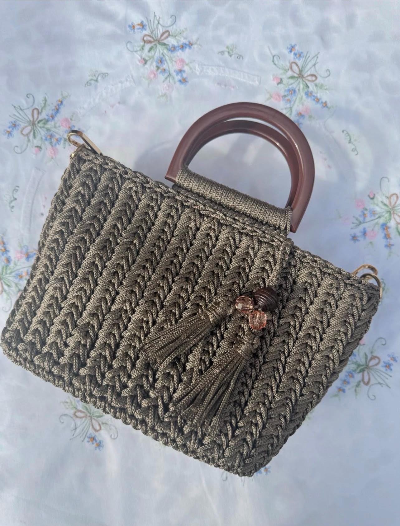 30 Beaded Crochet Patterns to Add Sparkle, Texture, and Giftable Charm 15 Mocha Herringbone Crochet Tote Bag Pattern