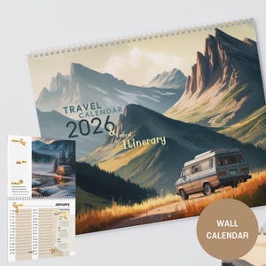 National Parks 2026 Wall Calendar | 12 Month Planner | Watercolor Van Life Travel