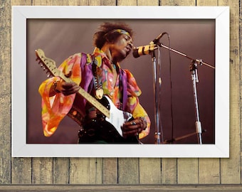 Jimi Hendrix ライブアートボード 大判 Lot - Jimi Hendrix Live in Concert, Reproduction Color Poster