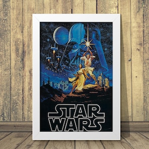 Star Wars: Una nuova speranza (1977) - Poster del film - Stampa artistica su tela di un film d'epoca classico - Poster da regalare
