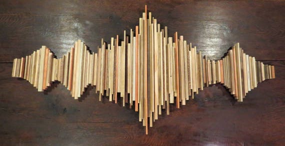 Custom Sound Wave Art 52inch Light Wood Soundwave Wall Art 