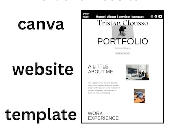 Szablon witryny Canva Personal Portfolio | Minimalistyczny, edytowalny projekt witryny dla freelancerów, projektantów i osób kreatywnych