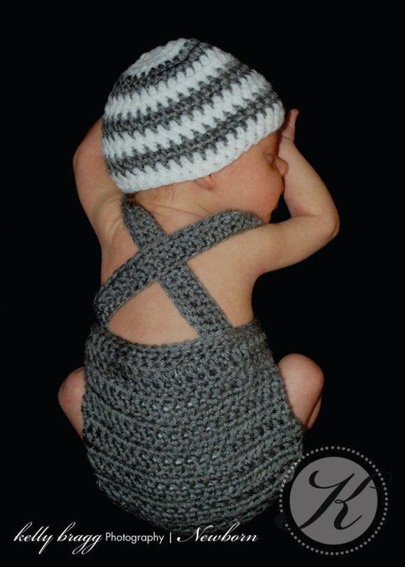 Items similar to Crochet Baby Suspenders Diaper Cover, Hat, and Bow Tie