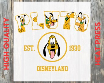 Pluto Dog Retro Theme Park Vintage DTF Transfer: Magic Park Family Ready to Press