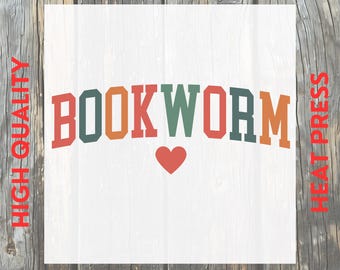 Bookworm Retro Book Lover Cozy Reading Readers DTF Transfer: Vintage Library Ready to Press