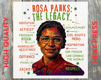 Rosa Parks Legacy Black History Month DTF Transfer: Civil Rights Activist  Ready to Press