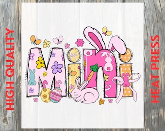 Mini Easter Bunny Baby Pastel Kids DTF Transfer: This Mama Loves Ready to Press