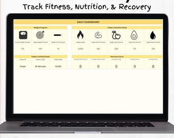 Planilha definitiva para controle de condicionamento físico e bem-estar | Planejador completo para treinos, hábitos, macronutrientes e perda de peso | Download digital em Planilhas Google