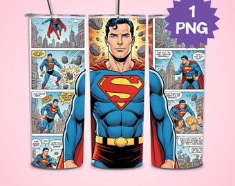 Envoltorio para vaso de superhéroe de los 90: Diseño de sublimación de 590 ml (descarga digital)