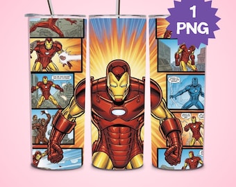 Vaso de superhéroe PNG, envoltura de héroe de cómic PNG, sublimación delgada de 20 oz, gráfico de héroe PNG, diseño de vaso para niños, cumpleaños de superhéroe, archivo digital