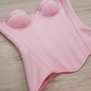 Corset top and Satin Skirt Set: Pink Bridesmaid Style (Custom Fit)