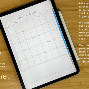 Your ultimate productivity hub: a sleek digital planner and notebook combined in one convenient spot.