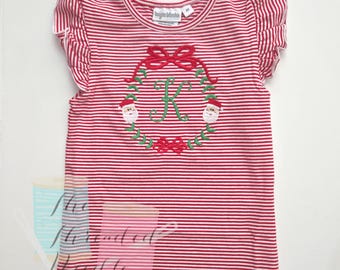 Girls Christmas Shirt - Girls Santa Shirt- Cute Christmas Shirt
