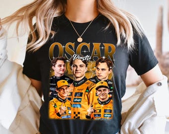 オスカー・ピアストリ コラージュシャツ – マクラーレンF1ドライバー ポートレート レーシングTシャツ