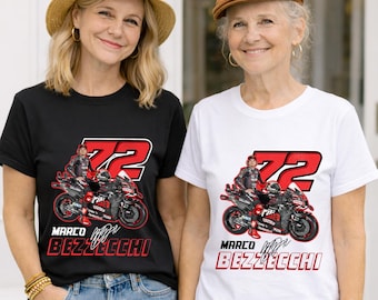 マルコ・ベッツェッキ #72 MotoGPシャツ、レーシングバイクファンTシャツ、モータースポーツグラフィックTシャツスウェットシャツパーカー