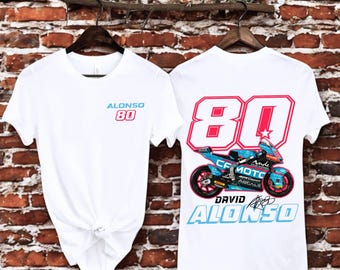 MotoGP デビッド アロンソ 80 Tシャツ、レーシング チャンピオン 2025 MotoGP デビッド アロンソ 80 Tシャツ、レーシング チャンピオン 2025