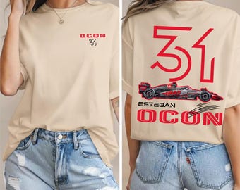 Esteban Ocon Car Graphic Tee - French Driver 31 Apparel