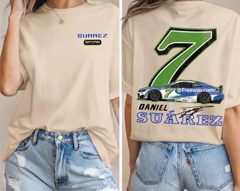 ダニエル・スアレス #7 レーシングシャツ、NASCARドライバーグラフィックTシャツ、モータースポーツファンアパレル