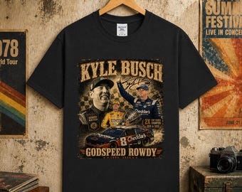 ゴッドスピード・ロウディ・シャツ｜ヴィンテージ カイル・ブッシュ NASCAR レーシング T シャツ｜ロウディ・ネイション カー グラフィック スウェットシャツ｜レトロ チェダー No.8 レーシング パーカー
