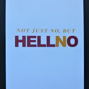 Non seulement non, mais HELL NO - carte blanche