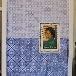 ROSA PARKS Sello Cancelado + Sobre de Seguridad Cosido Tarjeta de Arte En Blanco