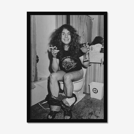 Ozzy Osbourne Poster, Funny Bathroom Decor, Iconic Rock Artist Print, Vintage Fine Art Photography, Museum Grade Wall Art, Black and White