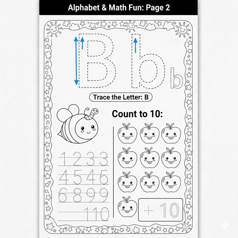 Alphabet & Math Fun Coloring Book for Kids, Digital Download PDF A4 - Etsy
