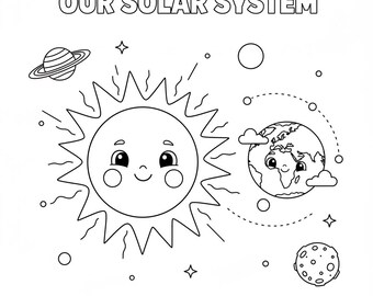 SOLAR SYSTEM - Printable Colouring Book for Kids - Etsy UK
