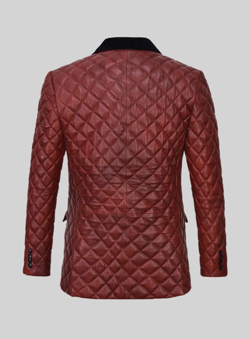Mens Hand Crafted Dark Red Blazer Coat
