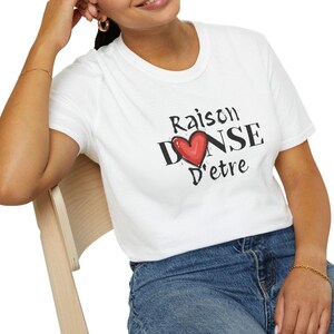 -shirt graphique coeur Raison d'être Danse | t-shirt typographie de danse