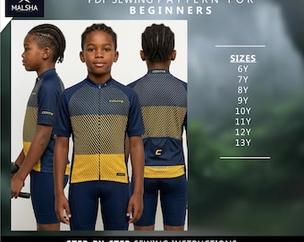 Boys Cycling Jersey- Pattern PDF Sewing Pattern - Downloadable PDF Sewing Pattern |A4 US Letter Printable | Instant Downloadable